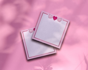 VARIOUS COLORS - Heart notepad with wings | Cute stationery Valentine's Day stationery, kawaii stationery, to do list, handmade