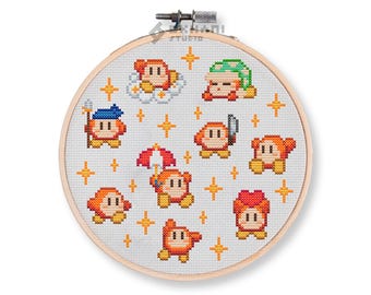 Waddle Dee Kreuzstichmuster | Niedliches Pixel-Art-Design für Stickliebhaber, perfektes DIY-Geschenk für Gamer und Bastelfans
