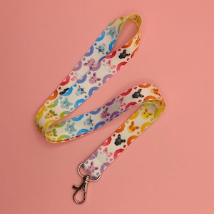 Eeveelutions Lanyard | Eevee Evolutions Key Strap or Badge Holder | Video Game Otaku Gift | Vaporeon Espeon Umbreon Sylveon Fan Accessory