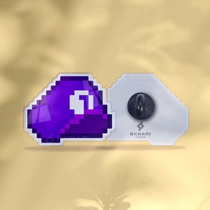 Waluigi-Hut, Acryl-Anstecker | Mario Bros Pin, Kostüm Pin, Rucksack Pin, Custom Pin, Gaming Pin, Kawaii Pin, entzückende Pin