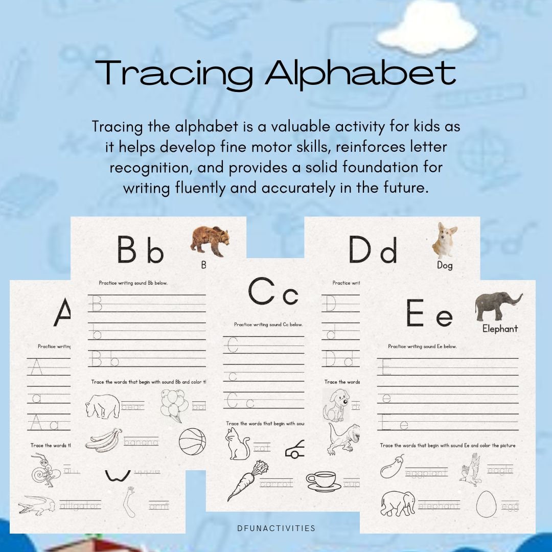 Printable Worksheet Alphabet for Kids, Tracing, Aphabet, Workbook ...