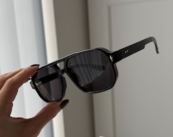 Black sunglasses black frame pilot sunglasses unisex