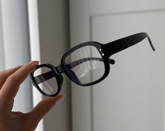 Retro black sunglasses squared frame clear glasses