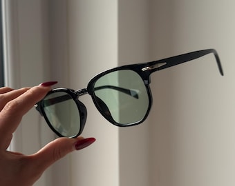 Unisex green sunglasses retro festival sunglasses