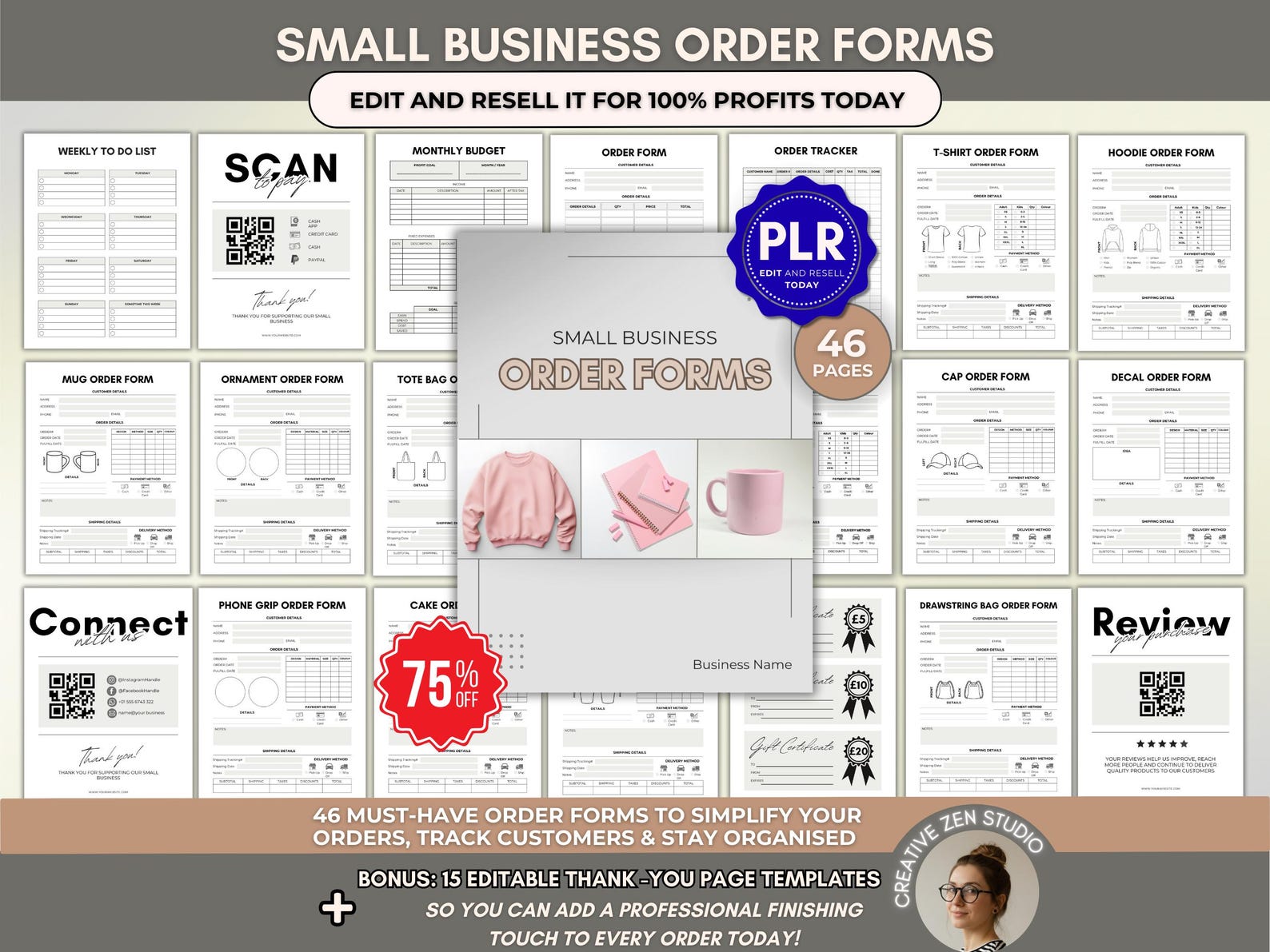 Small Business Order Forms Bundle PDF, Printable Canva Forms & Invoices ...