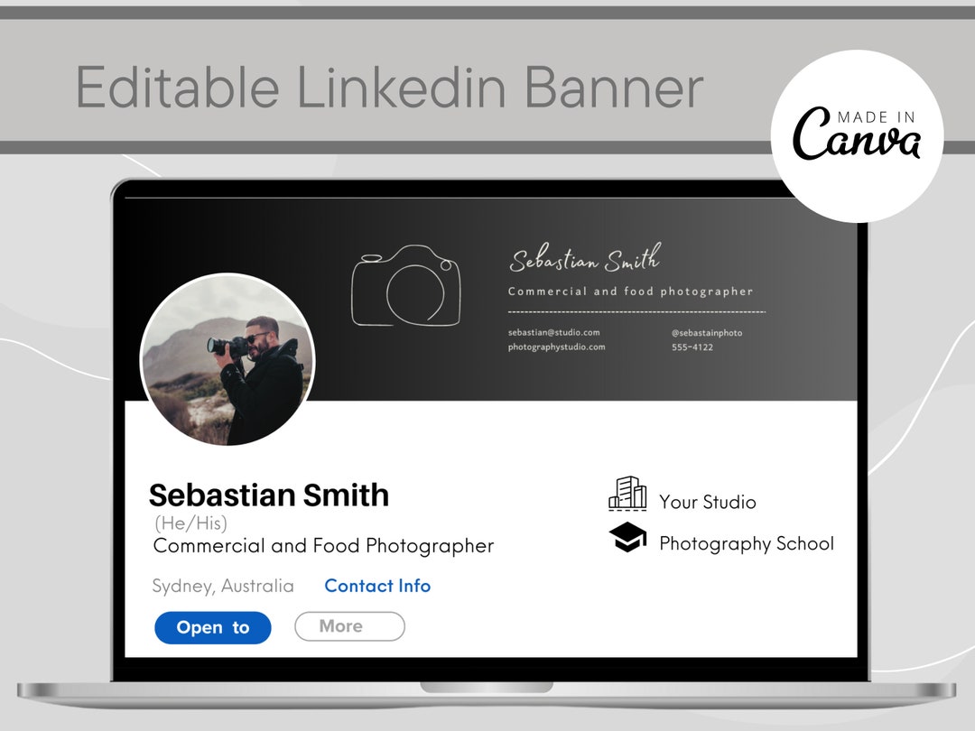 Photographer Linkedin Banner Template Linkedin Banner - Etsy