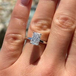 2.3 CT Radiant Cut Lab Grown Diamond Solitaire Engagement Ring, 14K Solid Gold IGI Certified Radiant Diamond Ring, Anniversary Ring