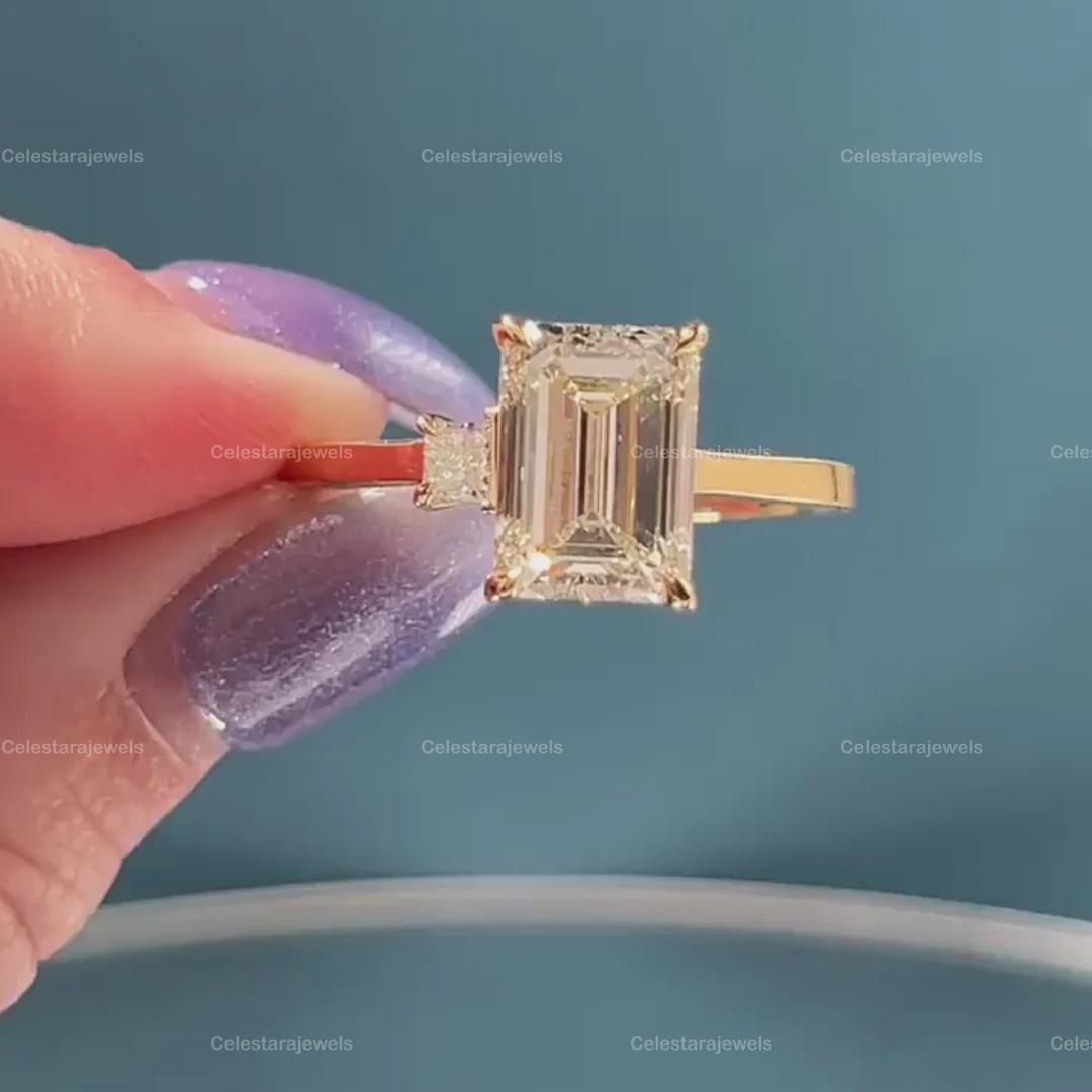 3.00カラット エメラルドカット F-VS1 ラボグロウン ダイヤモンド