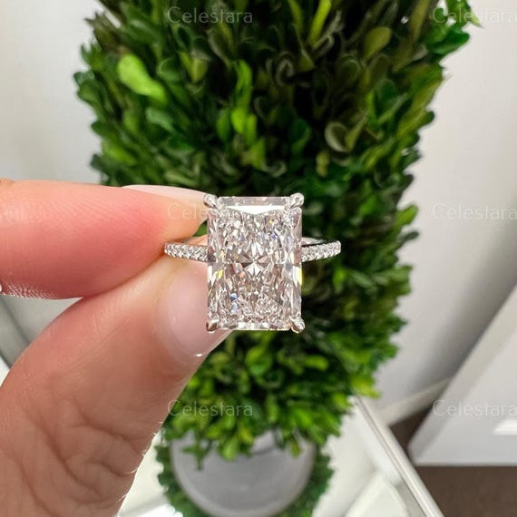 3.00ct E-VVS2 ラディアントカットダイヤモンド婚約指輪 E-VVS2 3.00ct 