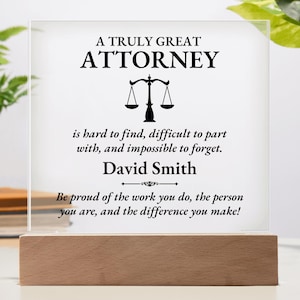 Attorney Gift Personalized Custom Acrylic Plaque - Appreciation Gift, Christmas Gift, Farewell Gift, Best Attorney Ever