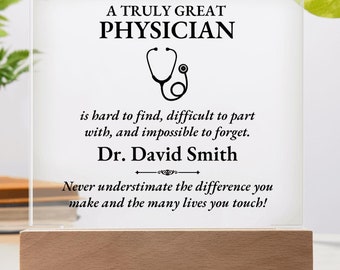 Physician Gift Personalized Custom Acrylic Plaque - Appreciation Gift, Christmas Gift, Farewell Gift, Best Physician Ever
