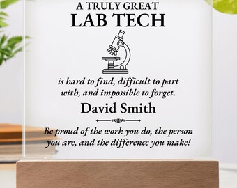 Lab Tech Gift Personalized Custom Acrylic Plaque - Appreciation Gift, Christmas Gift, Farewell Gift, Best Lab Technician Ever