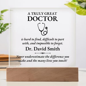 Doctor Gift Personalized Acrylic Custom Plaque - Recognition Gift, Doctor Appreciation Gift, Christmas Gift, From Patient, Best Doctor Ever