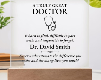 Doctor Gift Personalized Acrylic Custom Plaque - Recognition Gift, Doctor Appreciation Gift, Christmas Gift, From Patient, Best Doctor Ever