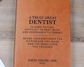 Dentist Retirement Gift Personalized Journal Notebook - Retiring Dentist Gift, Dental Surgeon, Dentist Goodybe Gift, Dentist Appreciation