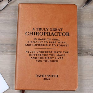 Personalized Chiropractor Retirement Gift Journal - Appreciation Gift, Retiring Chiropractor, Thank You Gift, Farewell Gift, Keepsake Gift