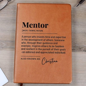 Mentor Personalized Custom Journal Notebook - Appreciation Gift, Thank You Gift