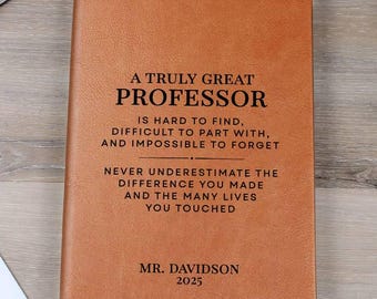 Professor Retirement Gift Personalized Journal Notebook - Professor Appreciation, Farewell Gift, Professor Gift Ideas, Gift From Student