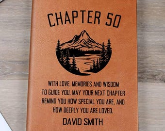 50th Birthday Gift For Him Personalized Journal - Fifty, 50 Years Old, For Husband, For Dad, For Grandpa, For Brother, For Friend