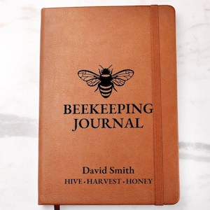 Beekeeping Gift Personalized Custom Journal Notebook - Hive Log, Beekeeper Gift, Christmas Gift, Birthday Gift, Retirement Gift