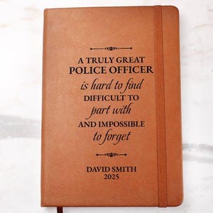 Police Officer Gift Personalized Journal Notebook - Appreciation Gift, Retiring Police Officer, Thank You Gift, Farewell Gift, Goodbye Gift