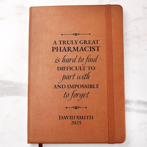Pharmacist Gift Personalized Journal - Appreciation Gift, Pharmacist Retirement, Thank You Gift, Farewell Gift, Keepsake Gift, Goodbye Gift