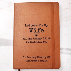 Personalized Loss Of Wife Gift Custom Journal Notebook - Bereavement Gift, Grief Gift, Memorial Gift, Keepsake Gift, Remembrance Gift