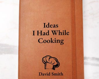 Personalized Cooking Gift Custom Journal Notebook - For Chef, Cooking Enthusiast, Food Lover Gift, Christmas Gift, Birthday Gift, Retirement