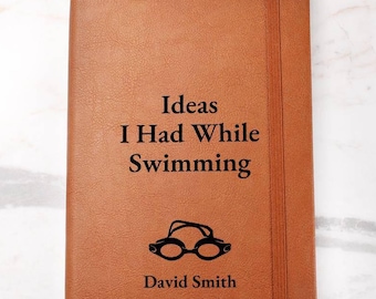 Personalized Swimming Gift Custom Journal Notebook - Gift For Swimmer, Swimming Lover Gift, Christmas Gift, Birthday Gift, Retirement Gift