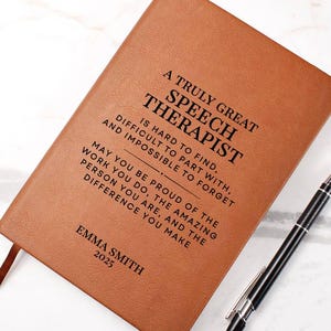 Personalized Speech Therapist Gift Journal - Appreciation Gift, Thank You Gift, Farewell Gift, SLT Gift, Best Speech Therapist, From Patient