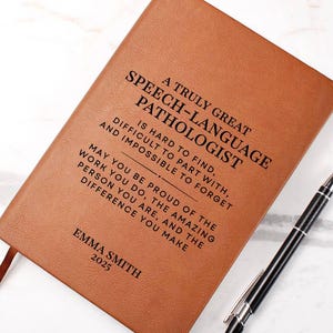 Personalized Speech Language Pathologist Gift Journal - Appreciation Gift, Thank You Gift, Farewell Gift, SLP Gift, Best SLP, From Patient