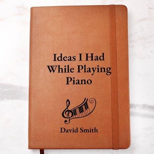 Personalized Piano Player Gift Custom Journal Notebook - Pianist Gift, Piano Student Gift, Piano Teacher Gift, Thank You Gift