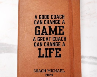 Coach Gift Personalized Custom Journal Notebook - Coach Appreciation, End Of Season Gift, Coach Thank You, Coach Birthday Gift