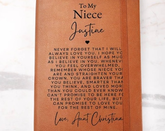 Niece Gift Personalized Journal Notebook - To My Niece, Sentimental Gift, Birthday Gift, Christmas Gift, Graduation Gift, Best Niece Ever
