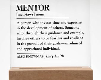 Personalized Mentor Gift Acrylic Plaque - Thank You, Mentor Appreciation, Farewell Gift, Mentor Award Gift, Keepsake Gift, Best Mentor