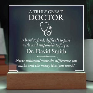 Personalized Doctor Gift Acrylic Custom Plaque - Recognition Gift, Doctor Appreciation Gift, Christmas Gift, From Patient, Best Doctor Ever