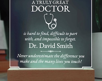 Personalized Doctor Gift Acrylic Custom Plaque - Recognition Gift, Doctor Appreciation Gift, Christmas Gift, From Patient, Best Doctor Ever