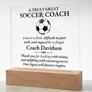 Personalized Soccer Coach Custom Acrylic Plaque - Coach Appreciation, End Of Season Gift, Coach Thank You, Coach Birthday Gift