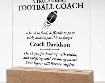 Personalized Football Coach Custom Acrylic Plaque - Coach Appreciation, End Of Season Gift, Coach Thank You, Coach Birthday Gift