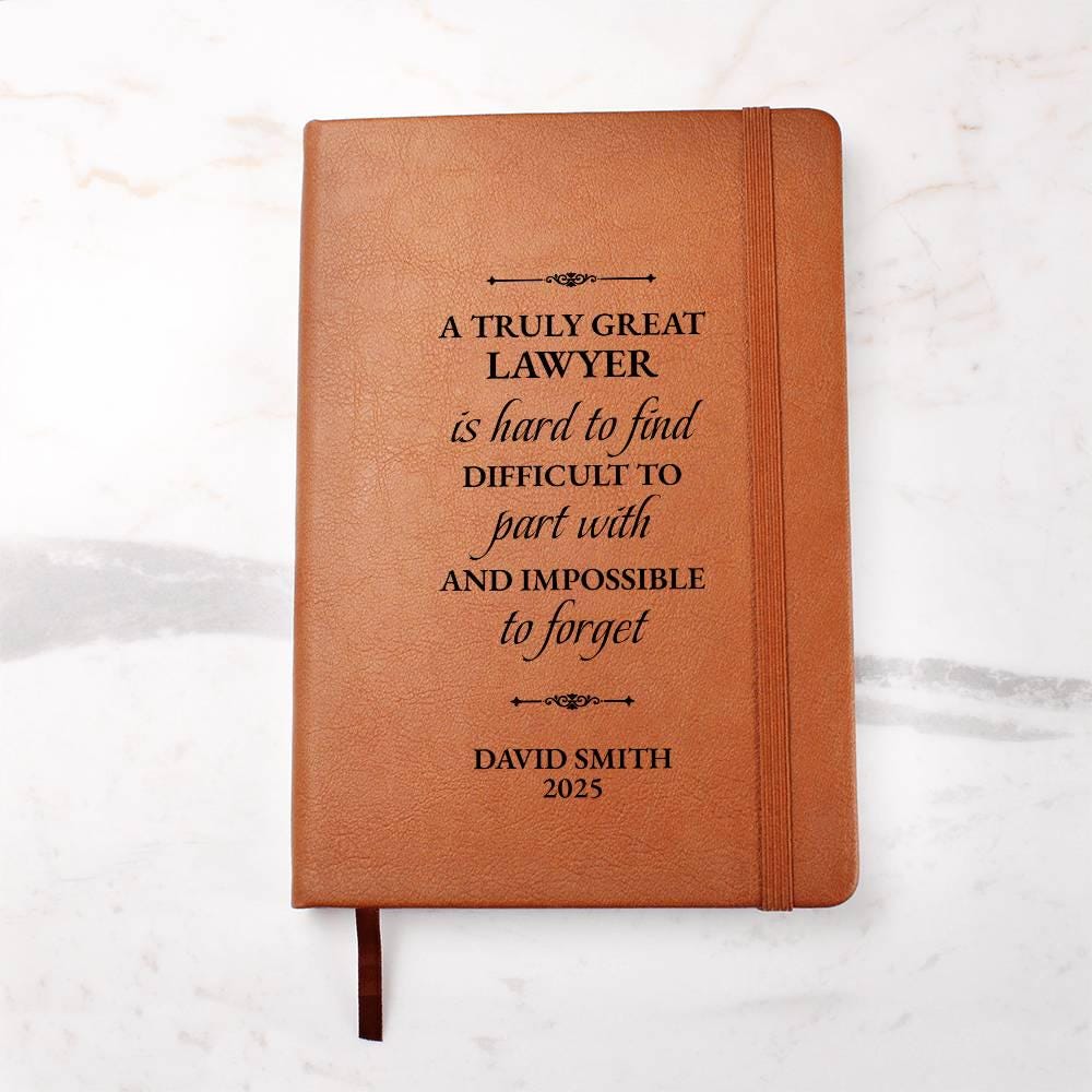 Lawyer Gift Personalized Journal Notebook - Lawyer Appreciation Gift, Retiring Lawyer, Thank You Gift, Farewell Gift, Keepsake Gift