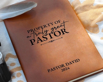 Pastor Gift Personalized Custom Journal Notebook - Thank You Gift, Appreciation Gift, Farewell Gift