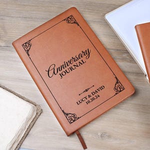 Anniversary Journal Personalized Custom Notebook - Wedding Anniversary, First Year Anniversary, Dating Memory Journal image 3