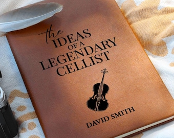 Cello Player Gift Personalized Journal Notebook - Cellist Gift, Cello Student Gift, Cello Teacher Gift, Thank You Gift, Tutor Gift