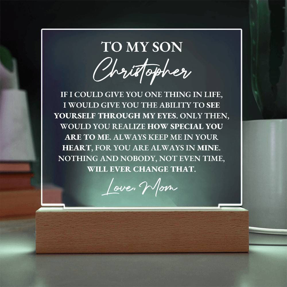 To My Son Gift Personalized Custom Acrylic Plaque, Sentimental Gift, Heartfelt Gift, Keepsake Gift