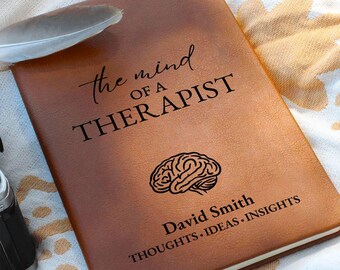 Therapist Gift Personalized Custom Journal Notebook - Thank You Gift, Appreciation Gift, Farewell Gift, Best Therapist, Unique Gift Idea