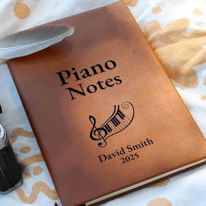 Piano Player Gift Personalized Journal Custom Notebook - Pianist Gift, Piano Student Gift, Piano Teacher Gift, Thank You Gift