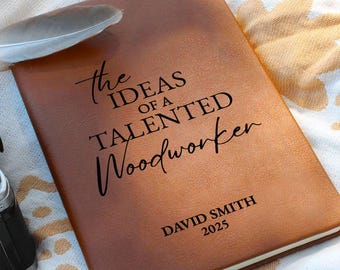 Woodworker Gift Personalized Journal Notebook - Woodworking Gift, Project Planner, Christmas Gift, Birthday Gift, Retirement Gift, Keepsake