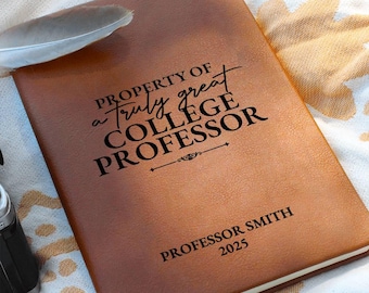 College Professor Gift Personalized Journal - Professor Gift Idea, Retirement Gift, Appreciation Gift, Thank You Gift, From Student