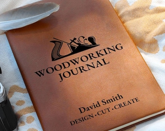 Woodworker Gift Personalized Journal Notebook - Woodworking Gift, Project Planner, Christmas Gift, Birthday Gift, Retirement Gift, Keepsake