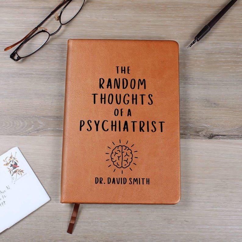 Funny Psychiatrist Gift Personalized Custom Journal - Thank You Gift, Appreciation Gift, Farewell Gift, Best Psychologist, Graduation Gift image 1